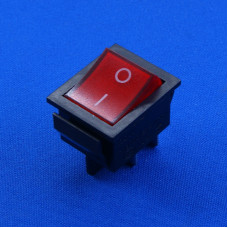 Кнопка переключатель одинарный (KN002) / красный 4 контакта 16А 250V
