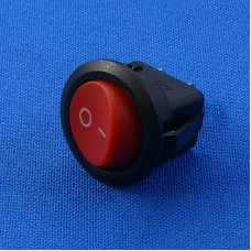 Кнопка одинарная круглая (KCD1-101) KCD1-101-8-C3-R/2P / 2 контакта 6A 250V