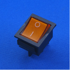 Кнопка переключатель одинарный (KN002-3) / оранжевая 4 контакта 16А 250V