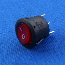 Кнопка Выключатель (KN028) KCD1-101N5-C3-R/3P, BK-777 / 2-х позиционный круглый 3 контакта 6A 250V